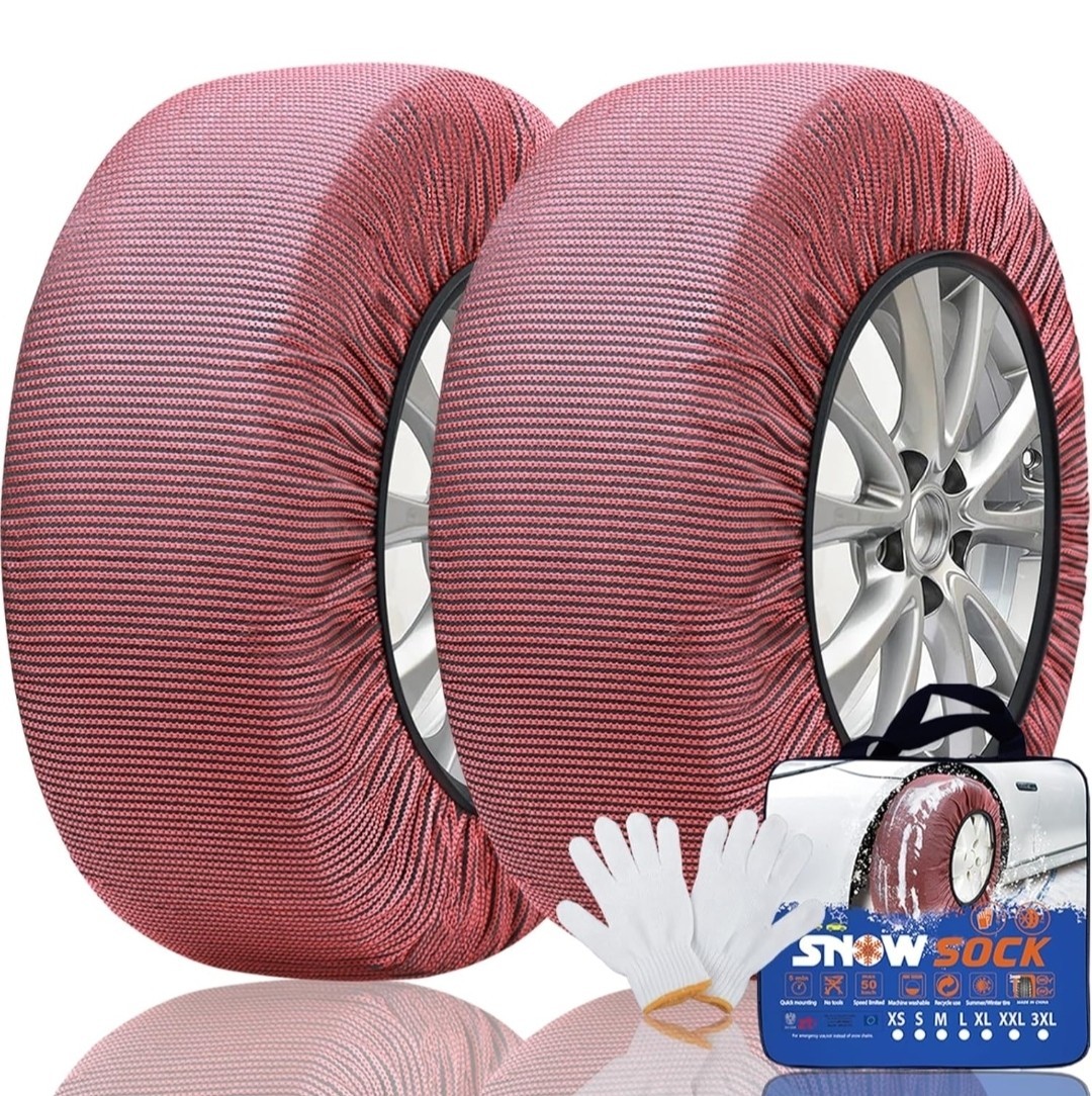 KANIYA Snow socks for tires EN 16662-1 Approved snow socks for car (Large)