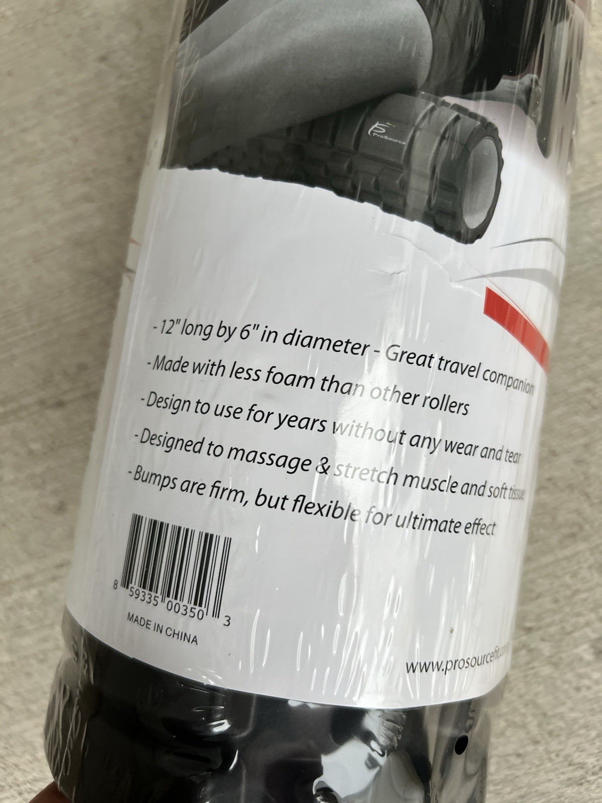 New ProSource 12 Inch High Density Foam Roller Grid Trigger Point Back Muscle
