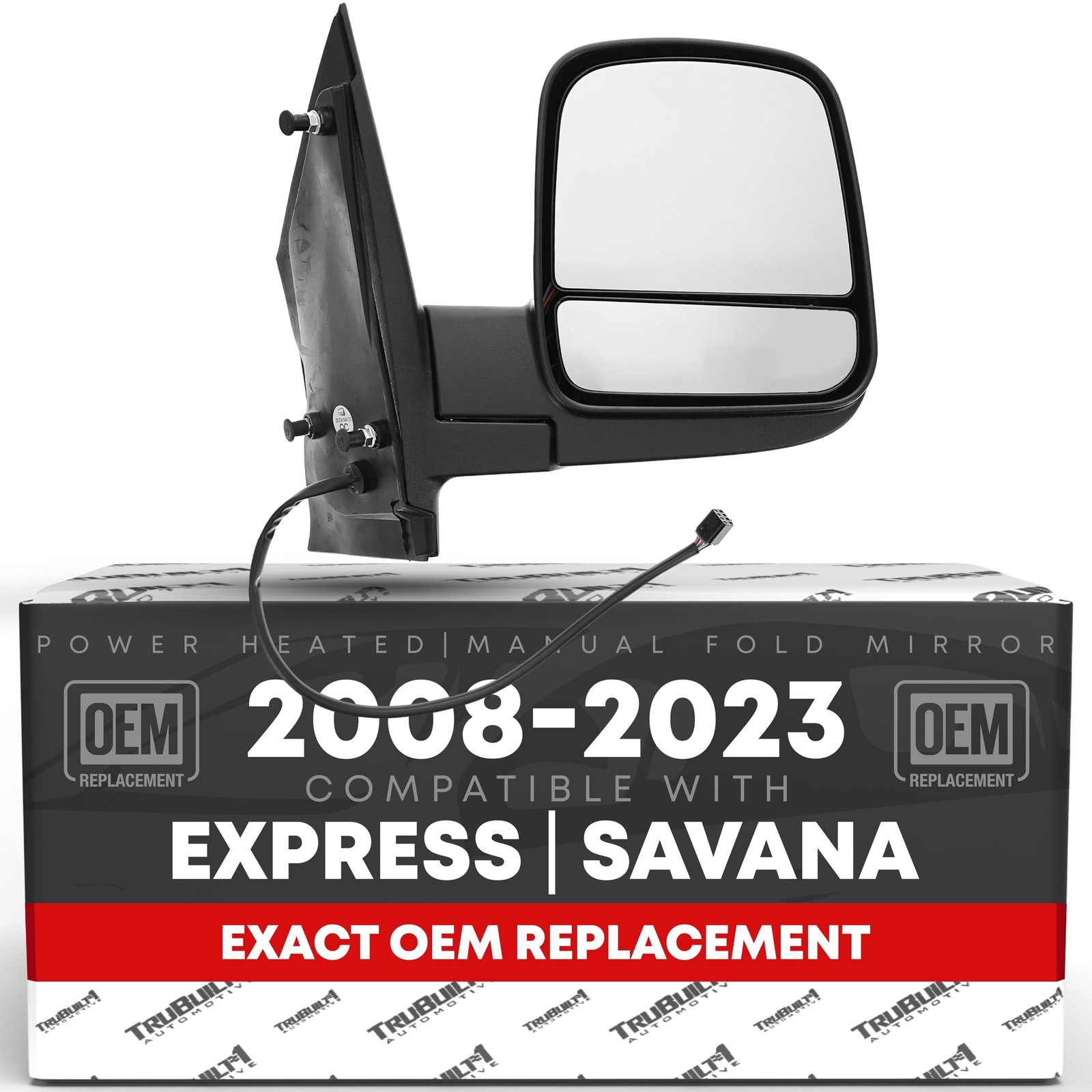 Passenger Side Mirror Compatible with 2008-2015 Chevrolet Express & GMC Savan...