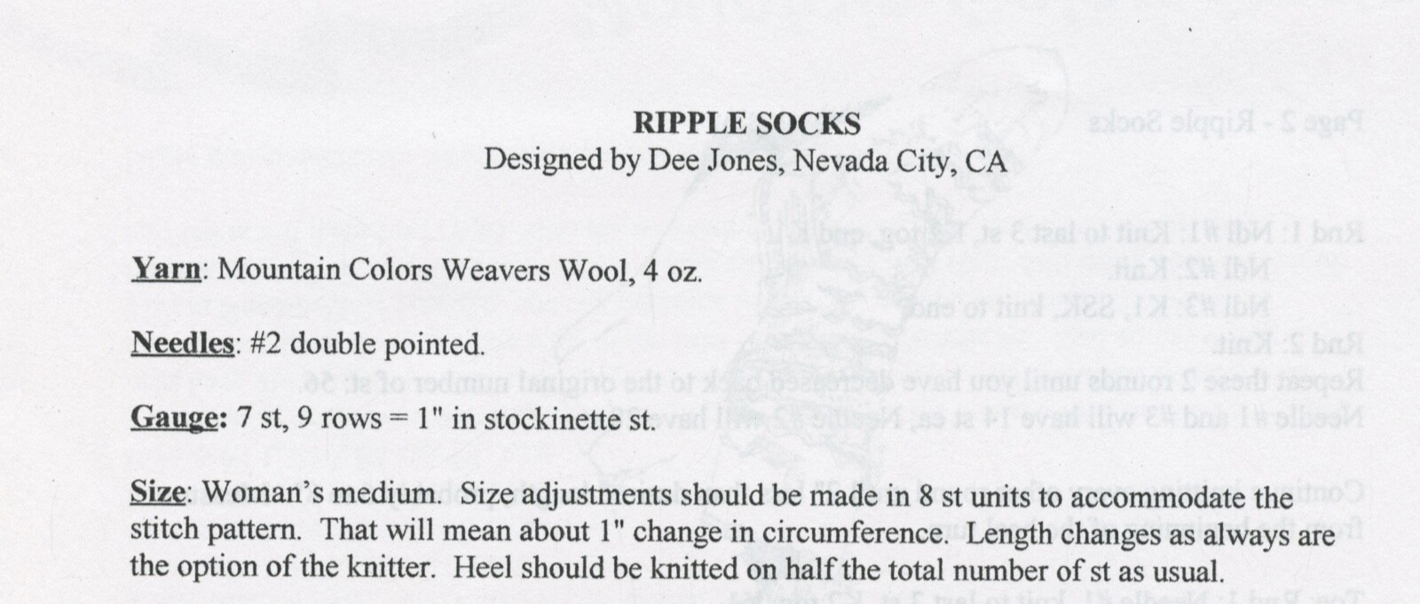 Mountain Colors Knitting Pattern - Ripple Socks - Pattern Only
