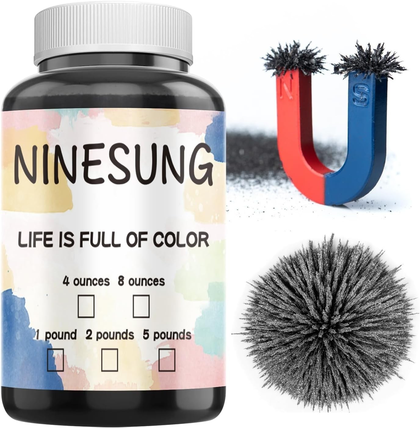 Magnetic Iron Powder 2 Pounds, Magnetism Experiments, School Science Supplies