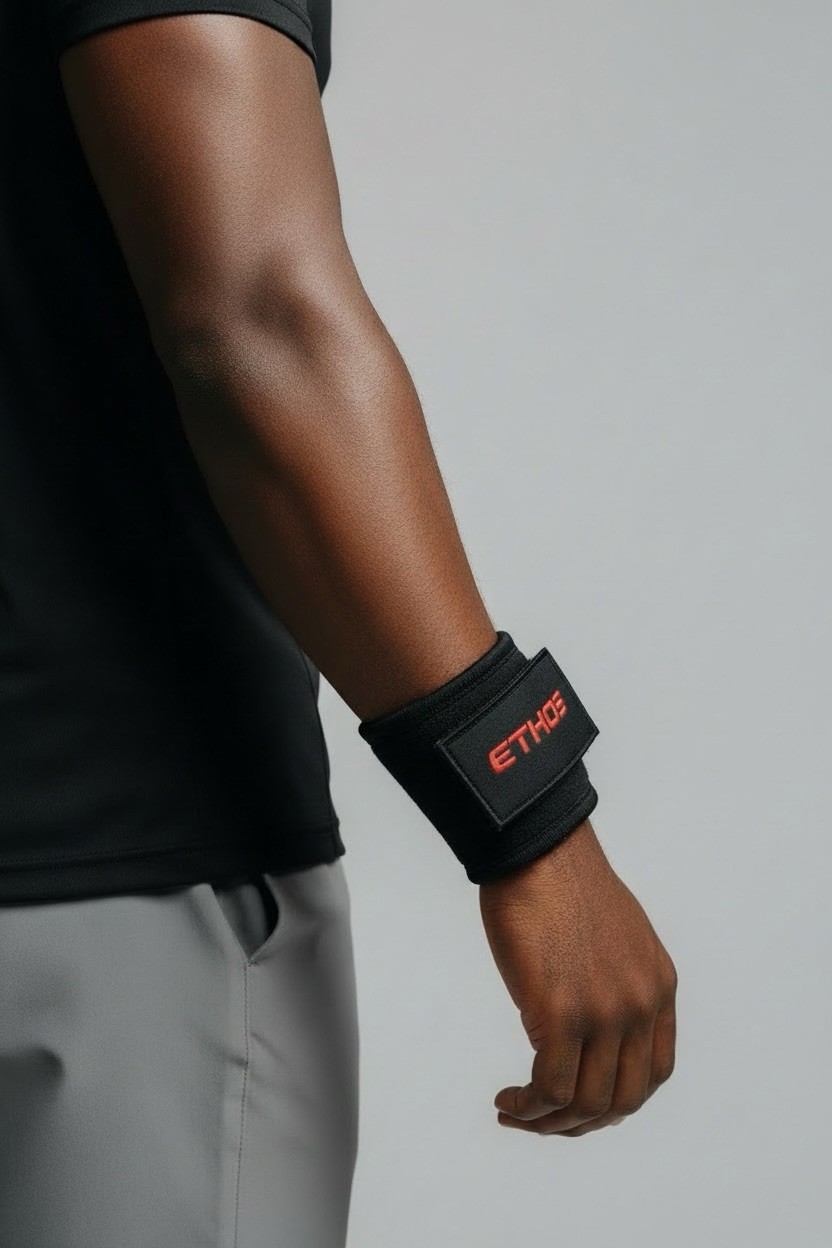 Wrist Stabilizer 2" Wide Wrist Wraps Strap Black/Red in pairs