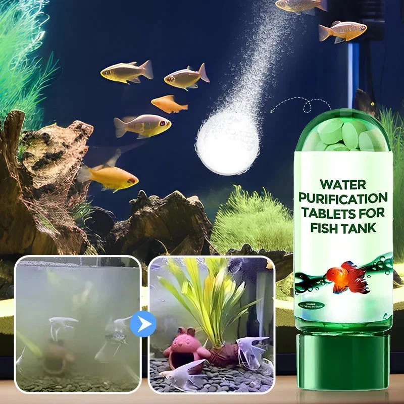 Water Purification Tablets Eco-Friendly Aquarium Water Purifier Fast-Acting Fish