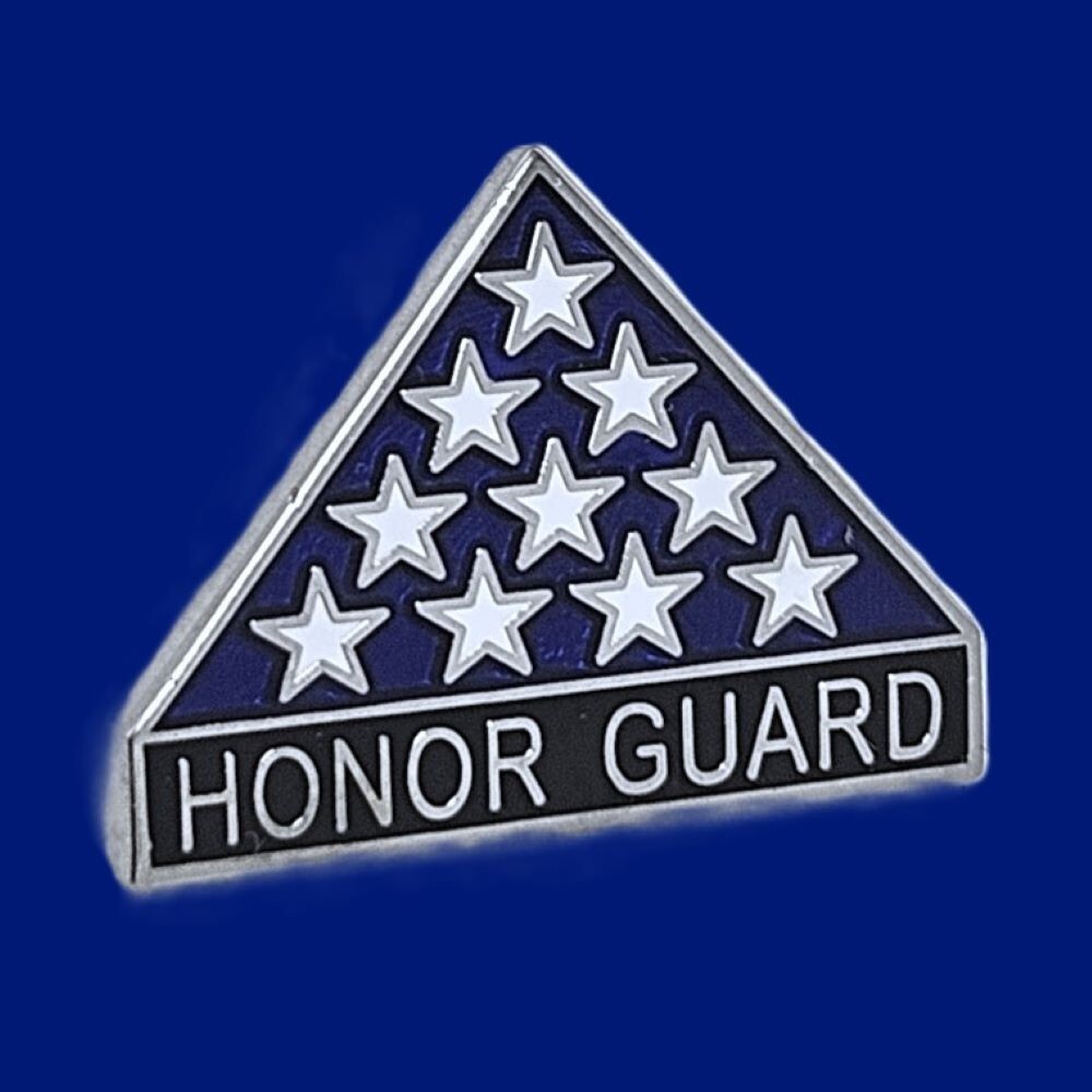 AMERICAN FLAG HONOR GUARD PIN: 1/2" x 3/4" Size, Nickel Plated, #157S