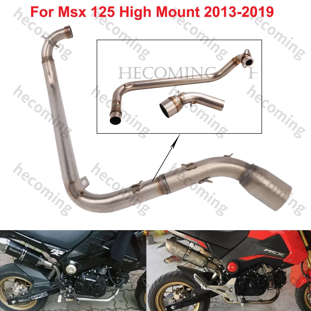 Msx High Mount Exhaust Front Link Pipe For Honda Grom 125 Msx 125 2013-2019