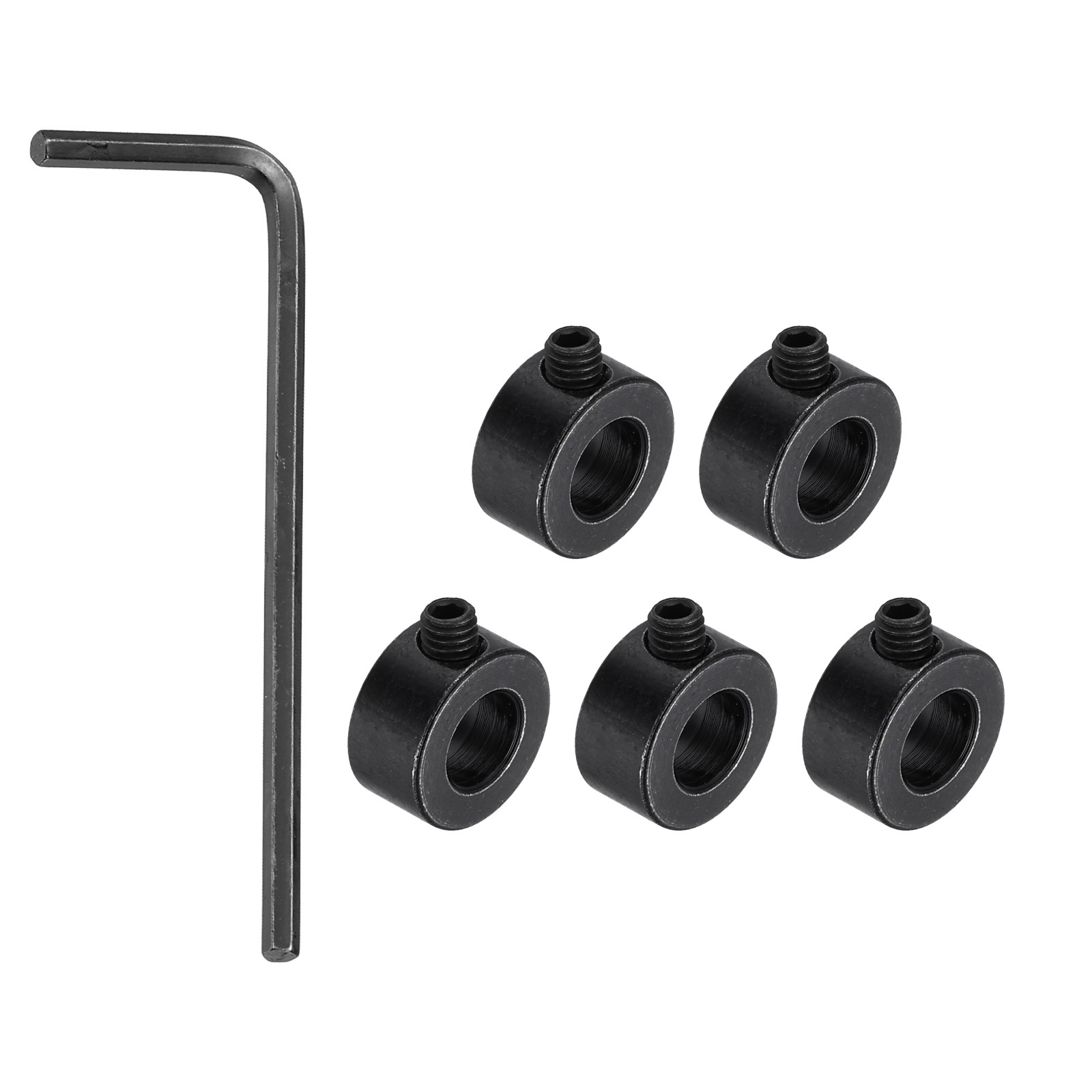 5Pack Shaft Lock Collar 5.05mm Bore 10mm OD 5mm H Collar Set, Black