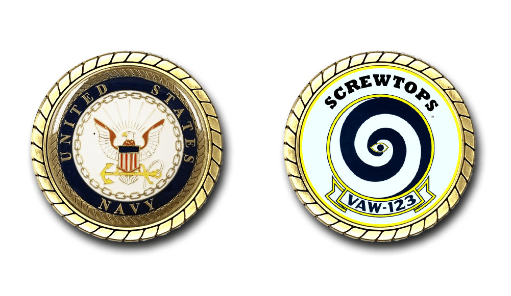 VAW-123 Screwtops US Navy Squadron Challenge Coin Officially Licensed