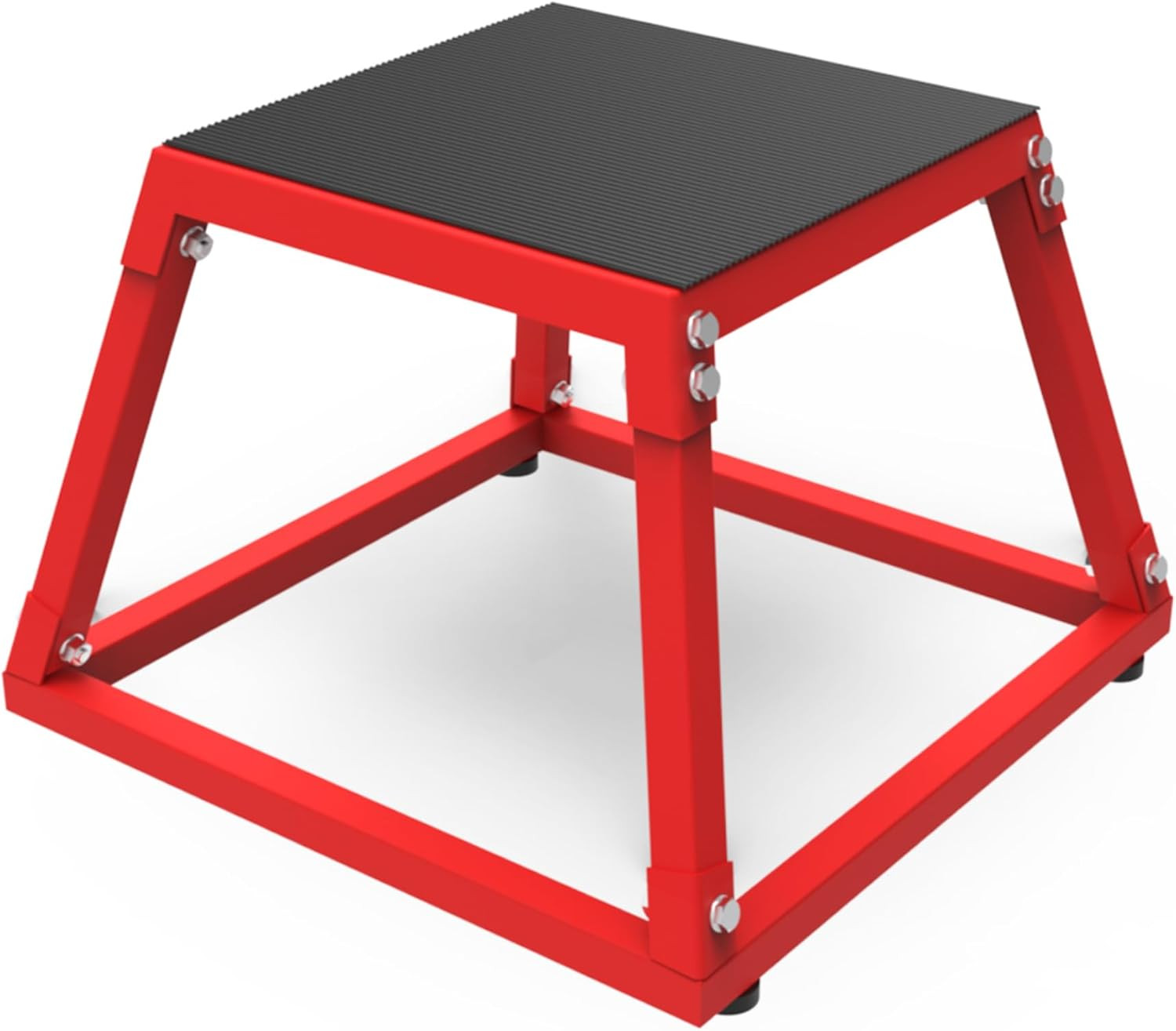 Steel Plyometric Jump Box, 12-30 Inch Anti-Slip Plyo Box with Textured Rubber To