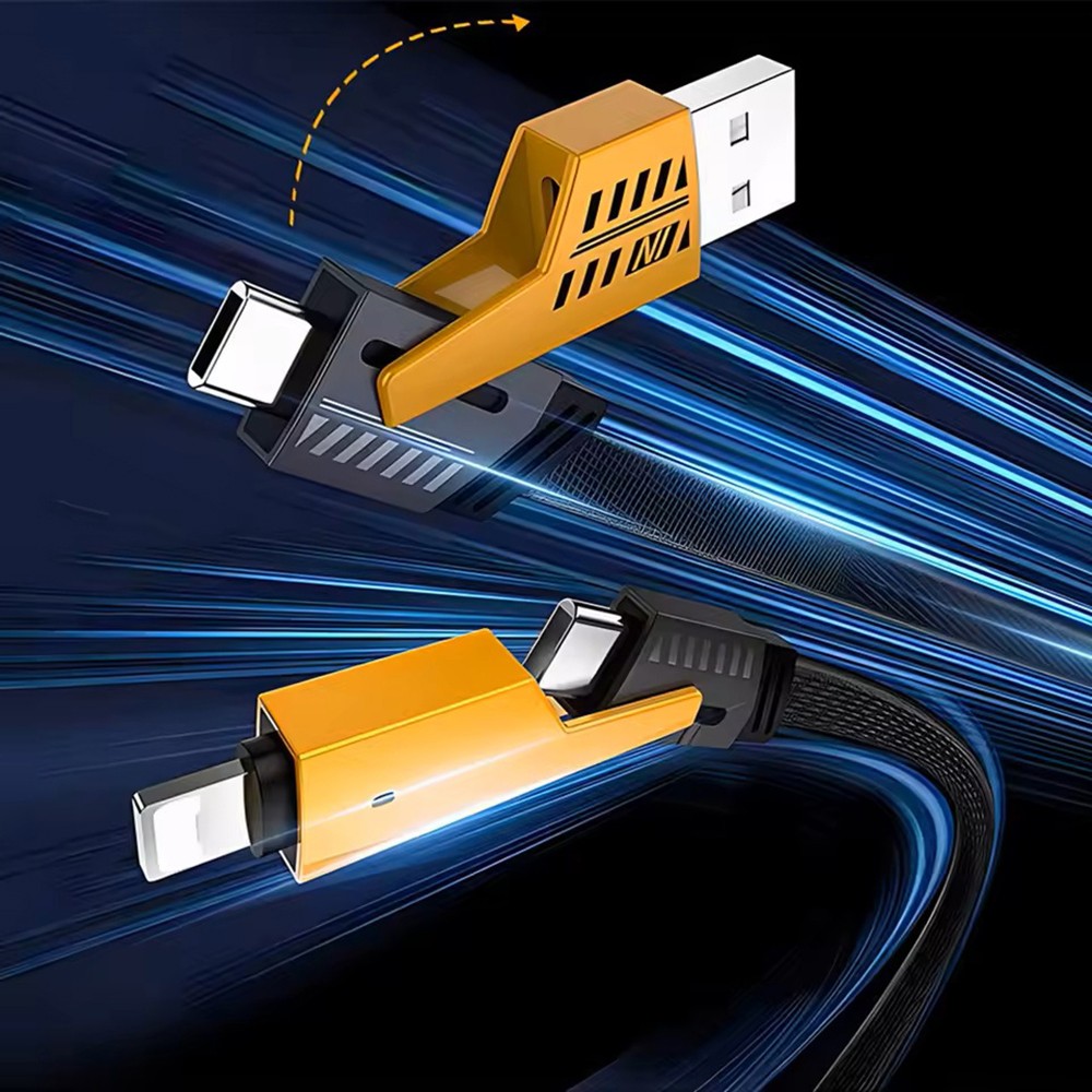 4-in-1 USB C Cable PD65W Fast Charging Data Sync Multi-Function for iPhone