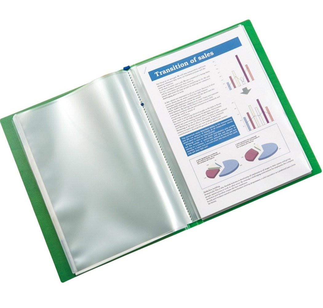 8152T A4 Clear File Tufle Transparent Blue 20 Pockets Document Holder