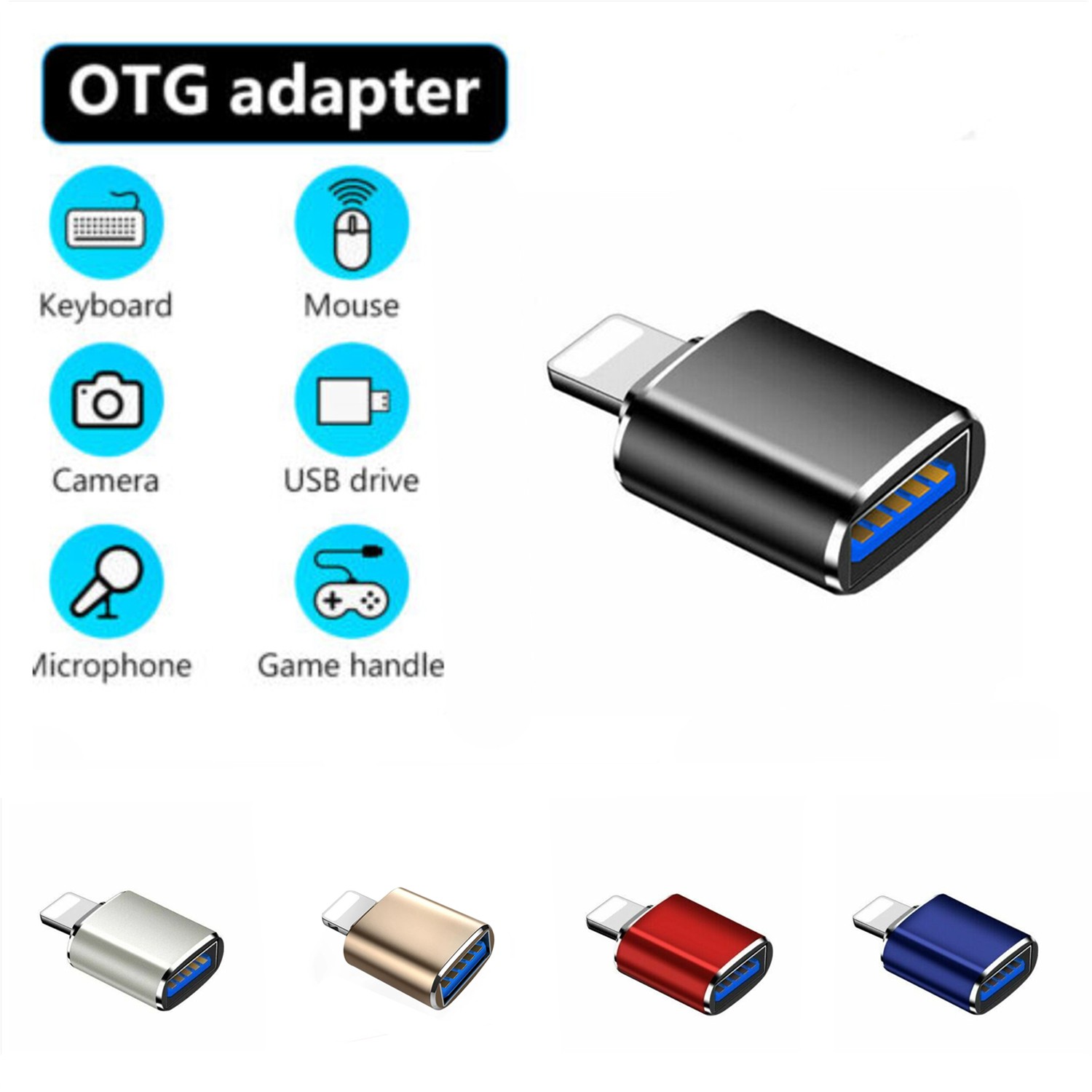 USB A to Adapter OTG for iPhone iPad USB Stick Camera Data Fast Charging 3.0