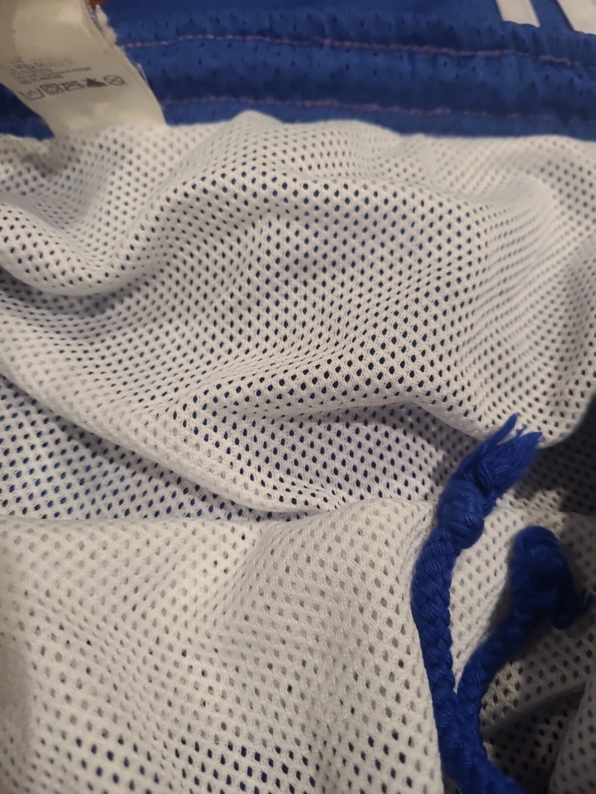 Spalding Regular Fit Shorts - Men's Medium Blue & White With Draw String