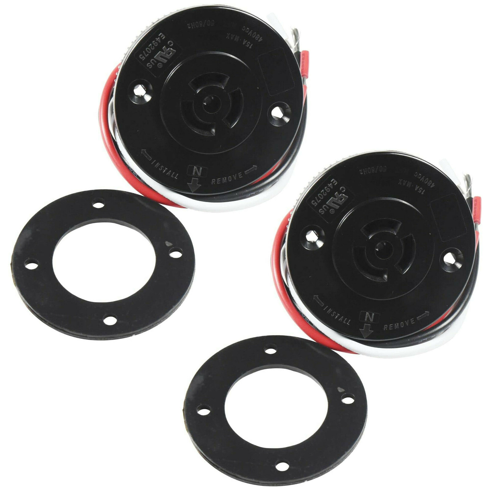 2-Pack HQRP Photocell Light Sensor 3 pins Receptacle Gasket for Outdoor Lighting