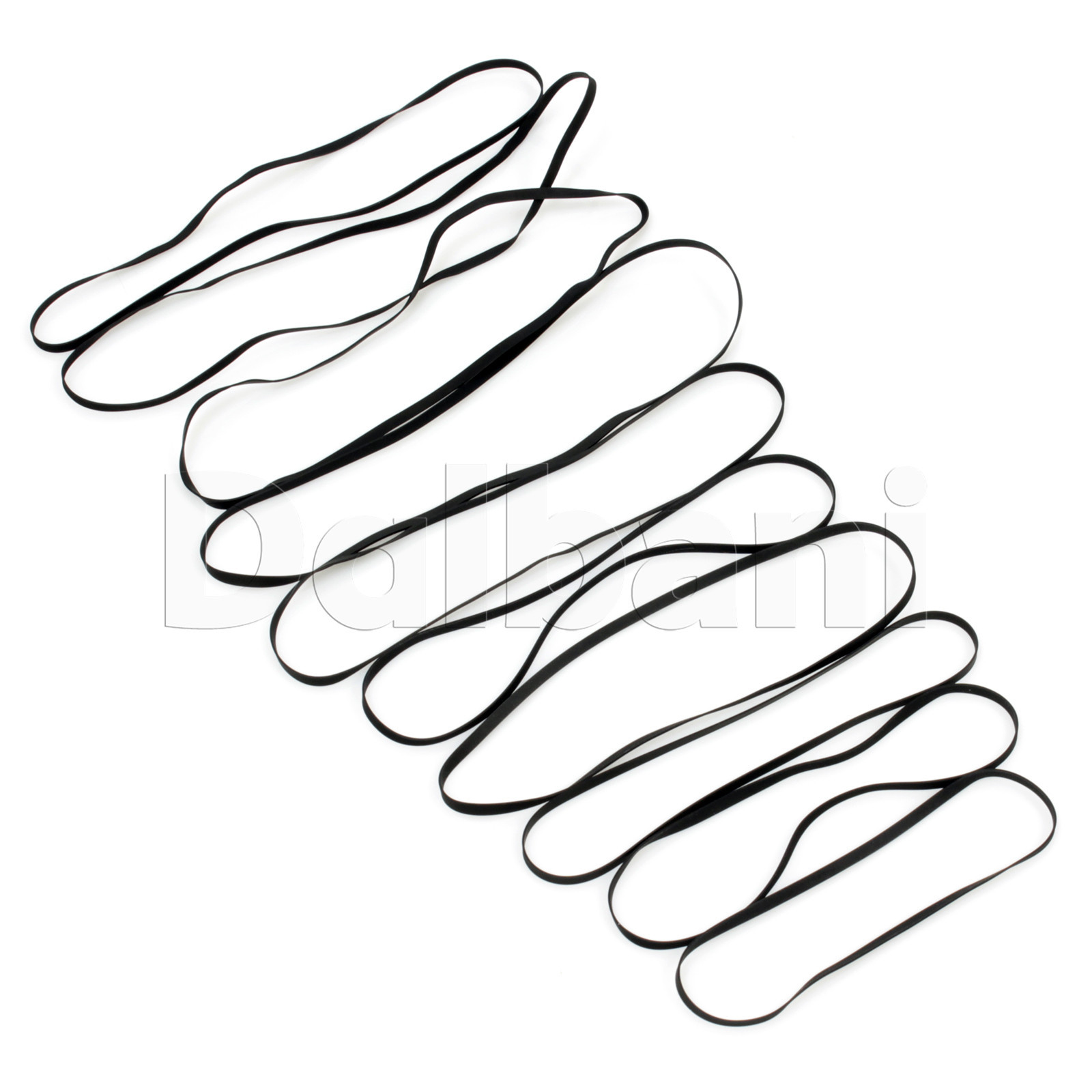 10 pc Flat Belt Kit sizes in dia. 73-120mm thickness 0.6mm width 3mm  44-77-0008
