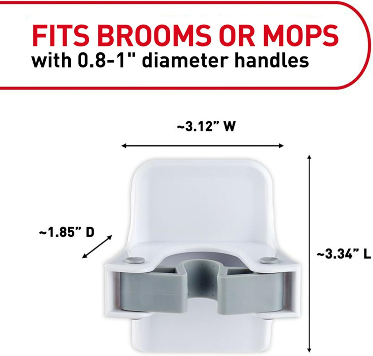 Command Broom and Mop Gripper, 3-Pack for Damage-Free Organization