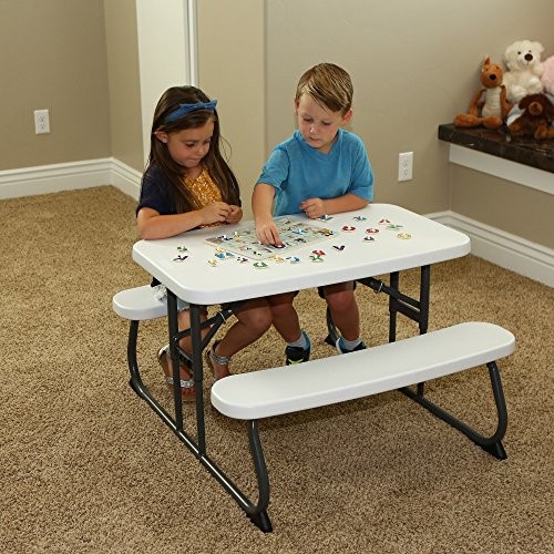 Kid's White Picnic Table