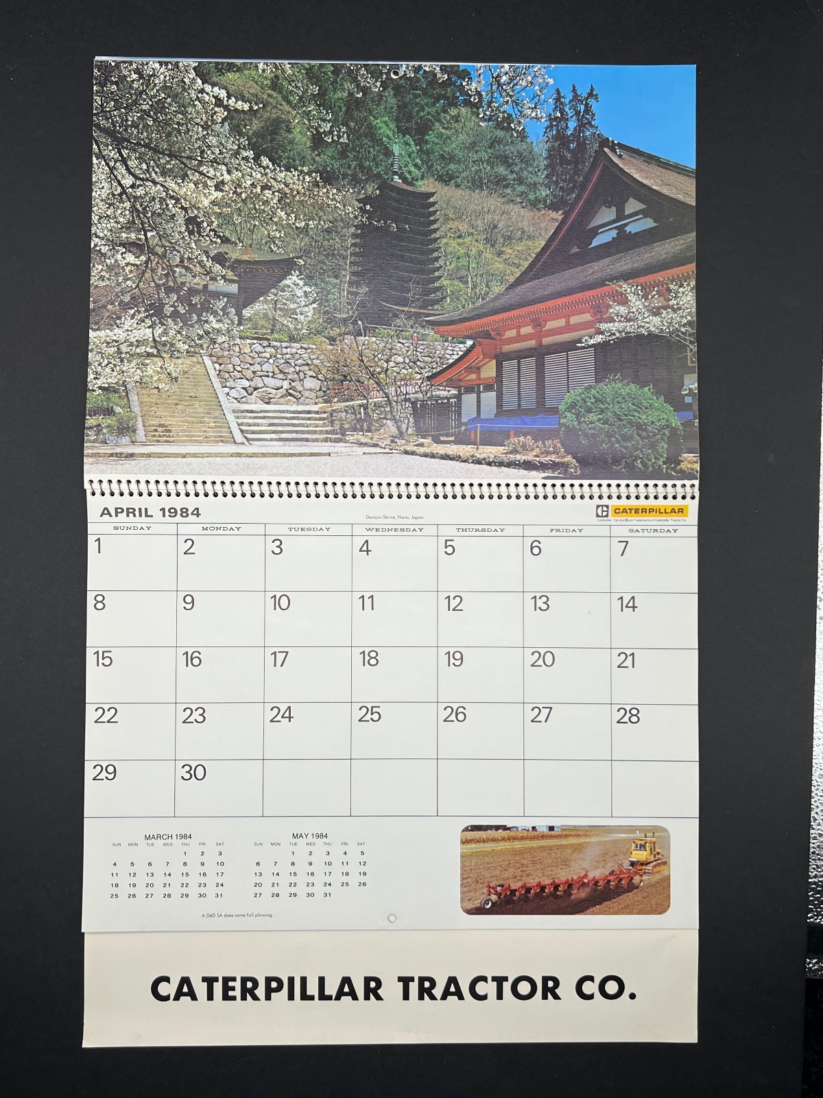 Caterpillar Tractor Company Vintage 1984 Calendar CAT Advertising Machinery