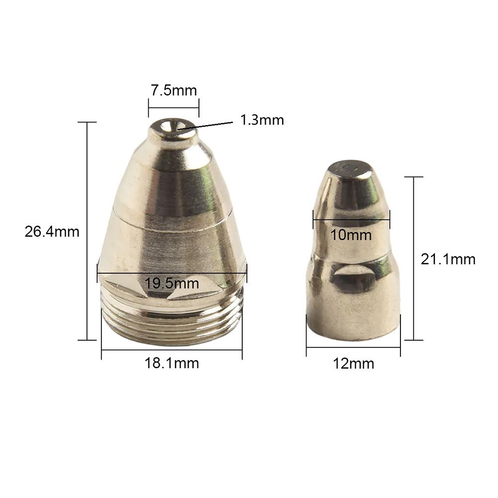 25PCS Cutting Torch Consumables for P80 Plasma Cutter Nozzles and Shield Cups