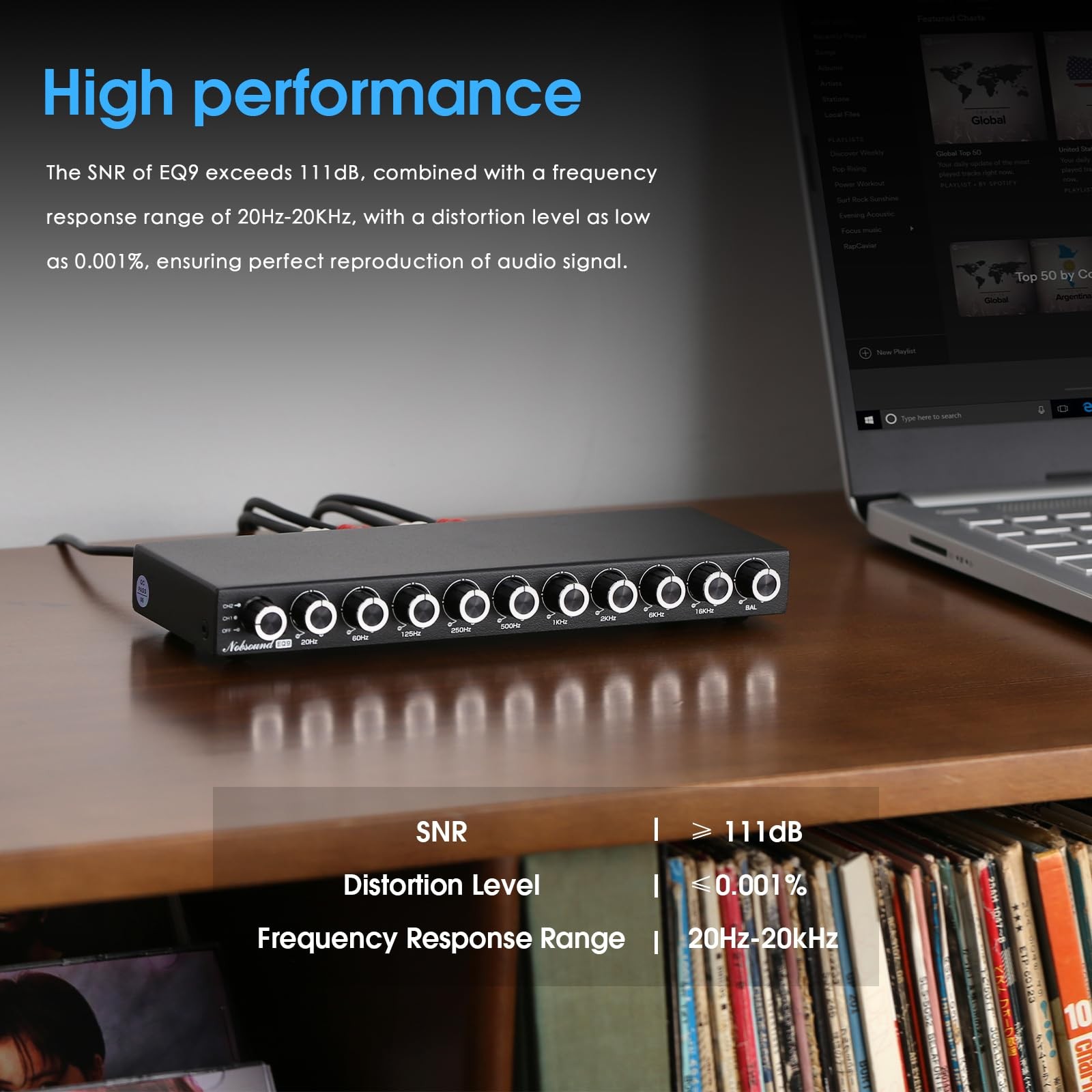 9Band Stereo Equalizer Preamp | HiFi Audio Processor with Tone Controls