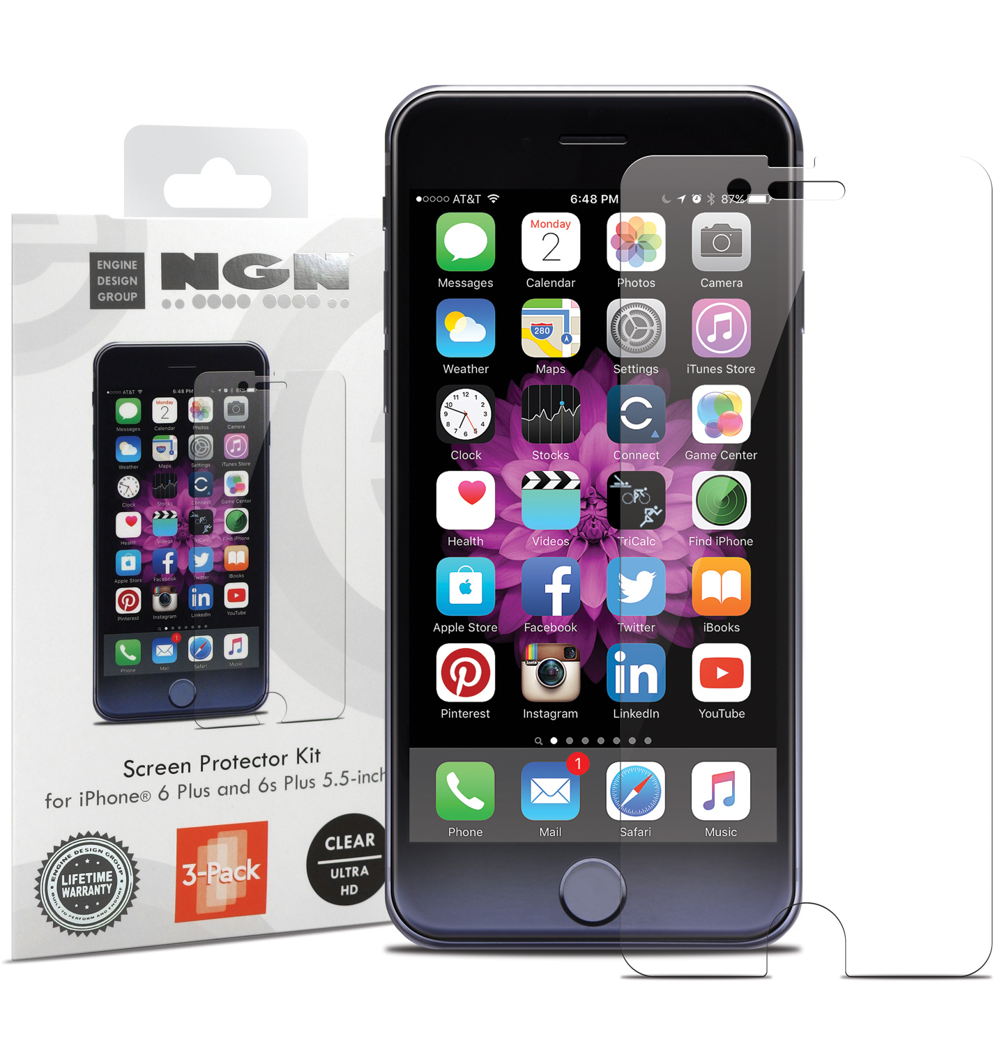 iPhone Screen Protector Kit for iPhone 6s/ 6 Plus (Clear - PET Film) 3-Pack