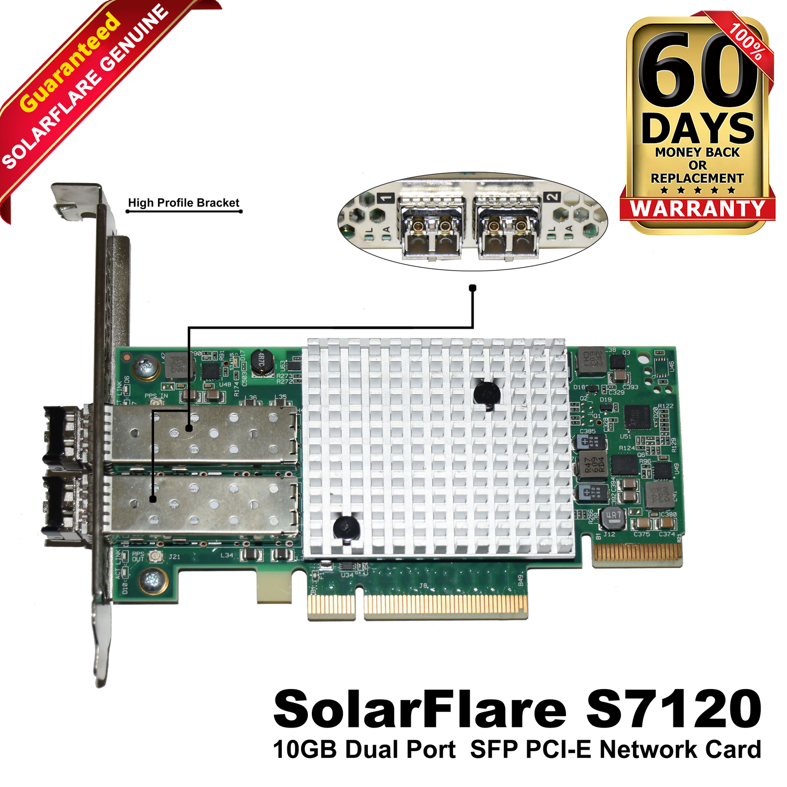 Solarflare S7120 2-Ports 10GbE SFP+ Adapter SF432-1012 SFN7122F SFC9120 SFN7501