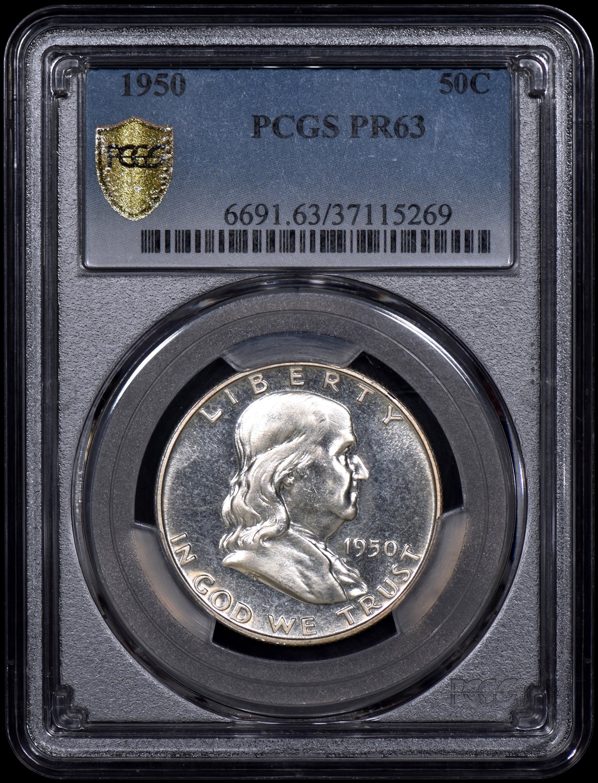 1950 Proof Franklin Half Dollar 50c PCGS PR63 - Original!