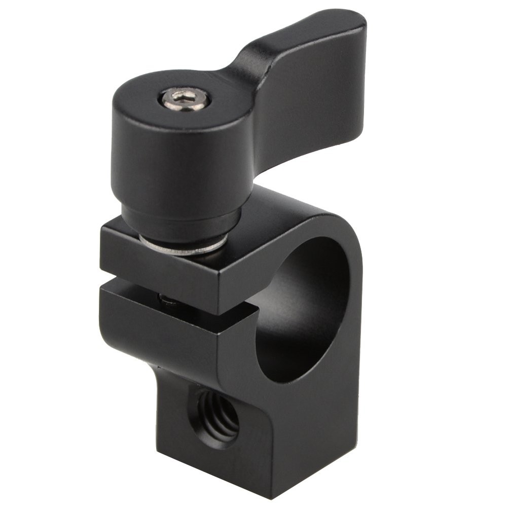 CAMVATE 15mm Single Rod Clamp for Camera DSLR Rail System(Black)