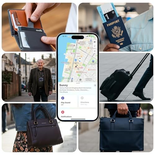 [Apple MFi Certified] Air-Tags Bluetooth Tracker with Apple Find My, Smart