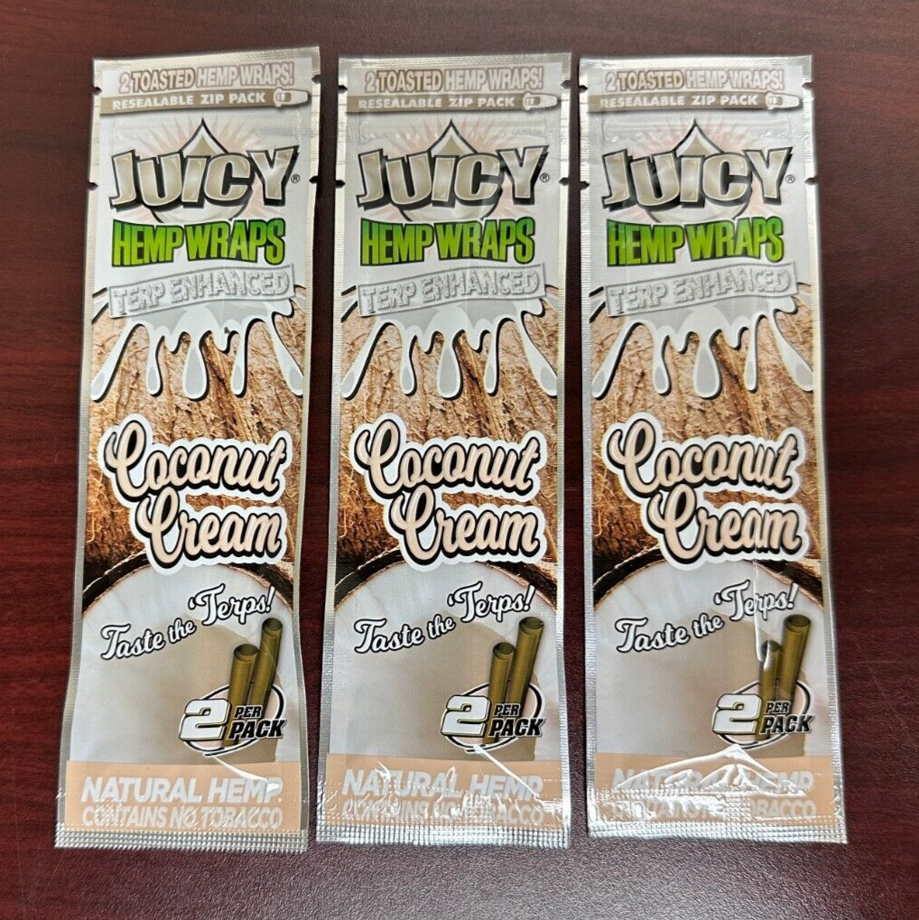Juicy Jays Coconut Cream 2ct Wraps -3 PACKS-6 Total