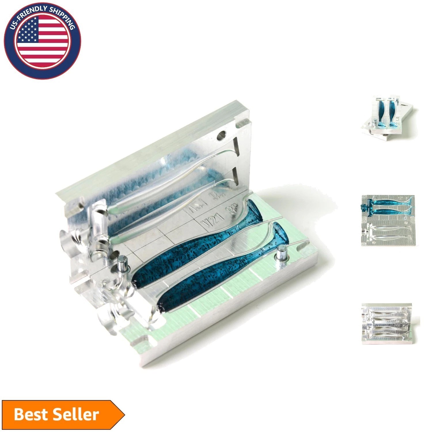 High-Quality 3" Aluminum Soft Lure Injection Mold – Easy to Use for All Anglers