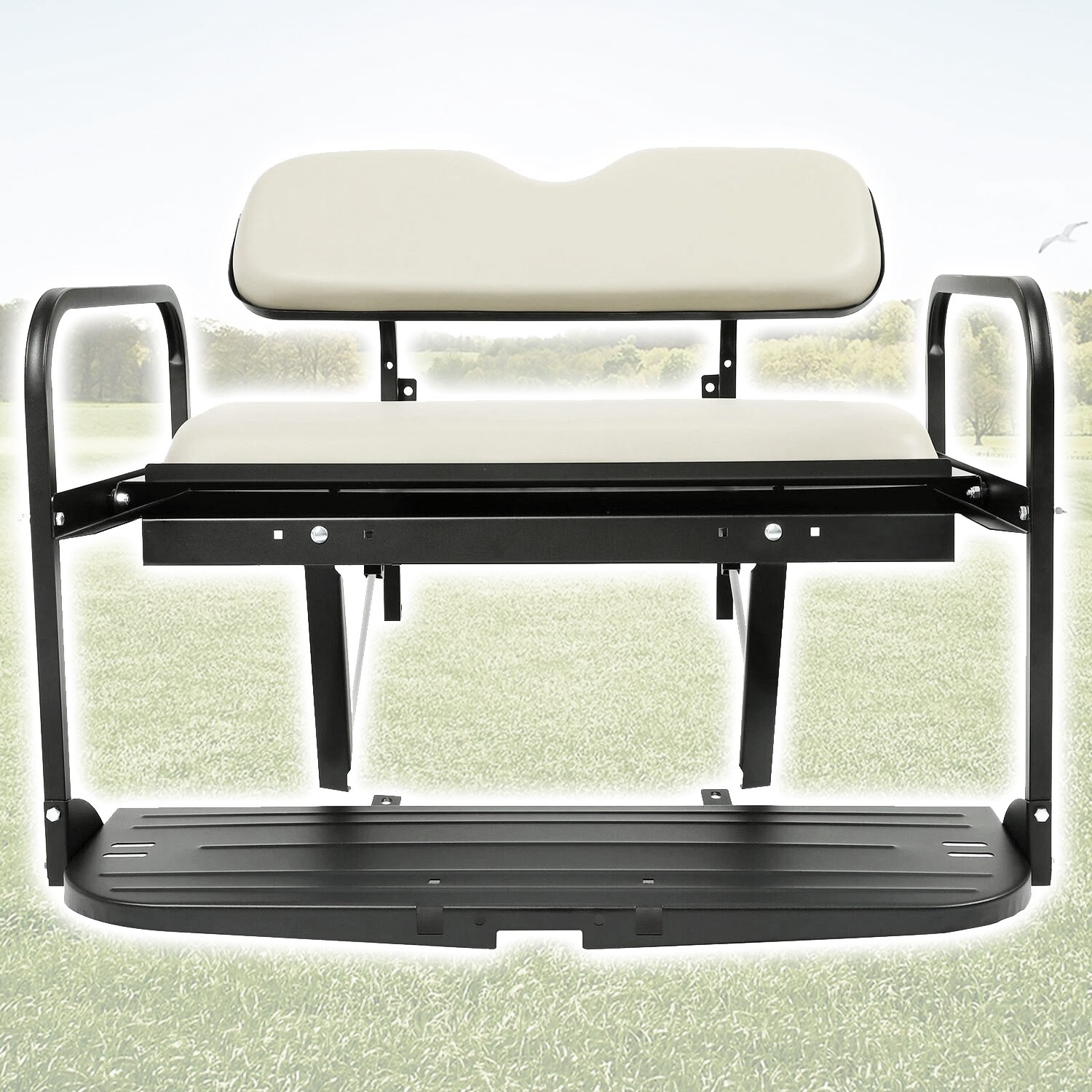 Rear Flip Seat Kit for Yamaha Drive G29 Model 2007-2016 Golf Cart Off White