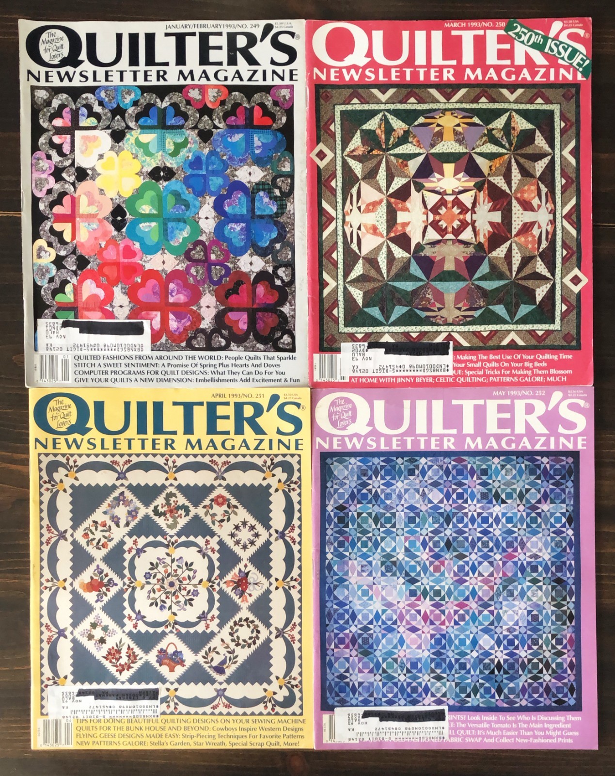 1993 Quilters Newsletter Magazine - Lot of 10