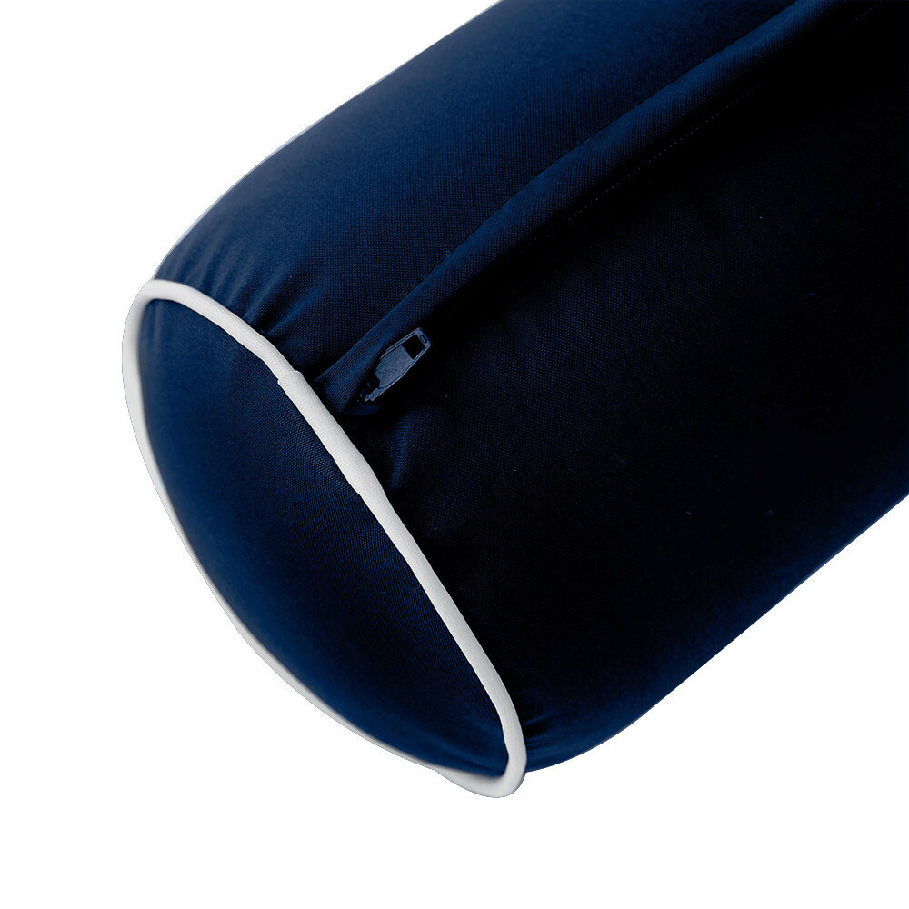 |SLIPCOVER ONLY| S3 Outdoor Bolster Back Pillow Covers Contrast Trim Full AD101