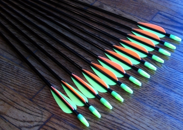 6 Shiny Black ® Fiberglass Target Practice Arrows 28" for Recurve & Compound Bow