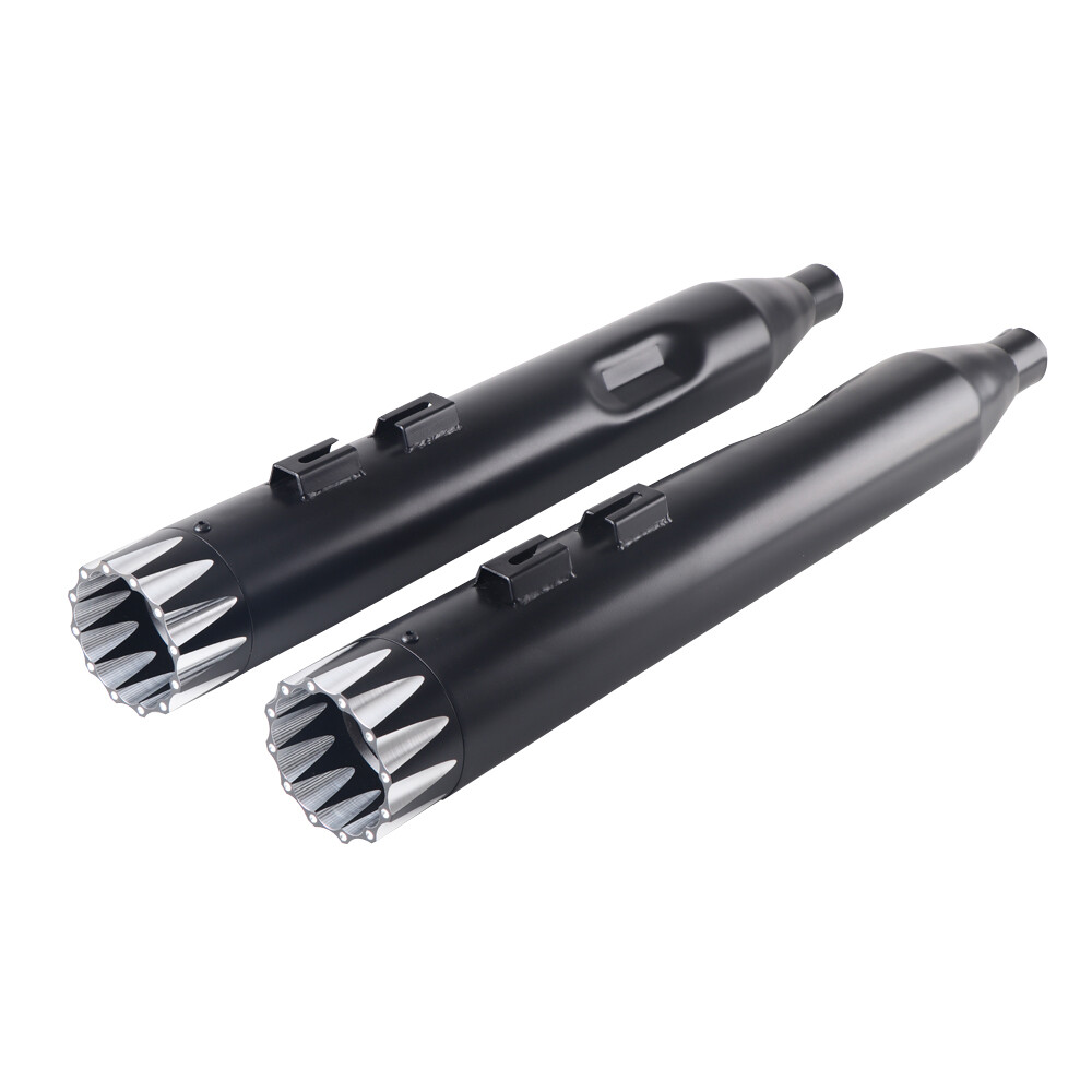 SHARKROAD 4.0" Slip Ons Mufflers For Harley Touring 95-16 Street Glide,Black Set