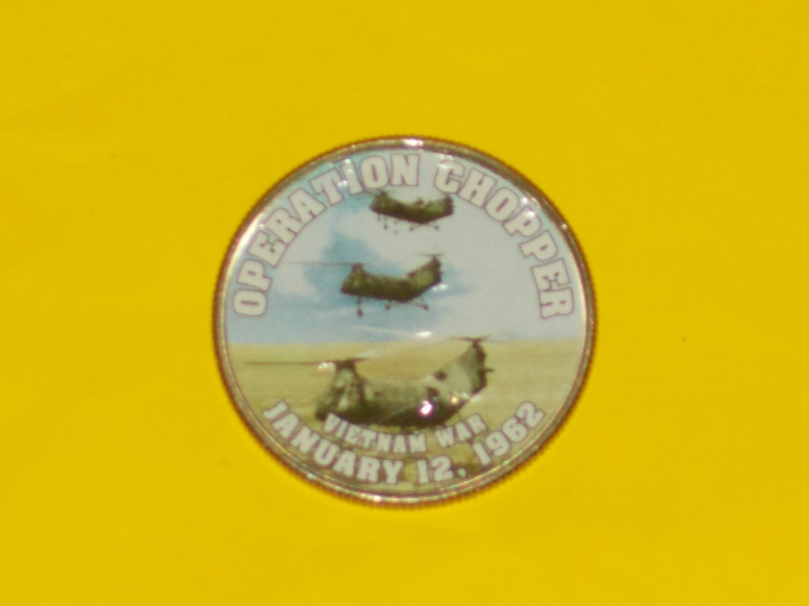 Colorized Kennedy Half Dollar - Vietnam War - Operation Chopper K125