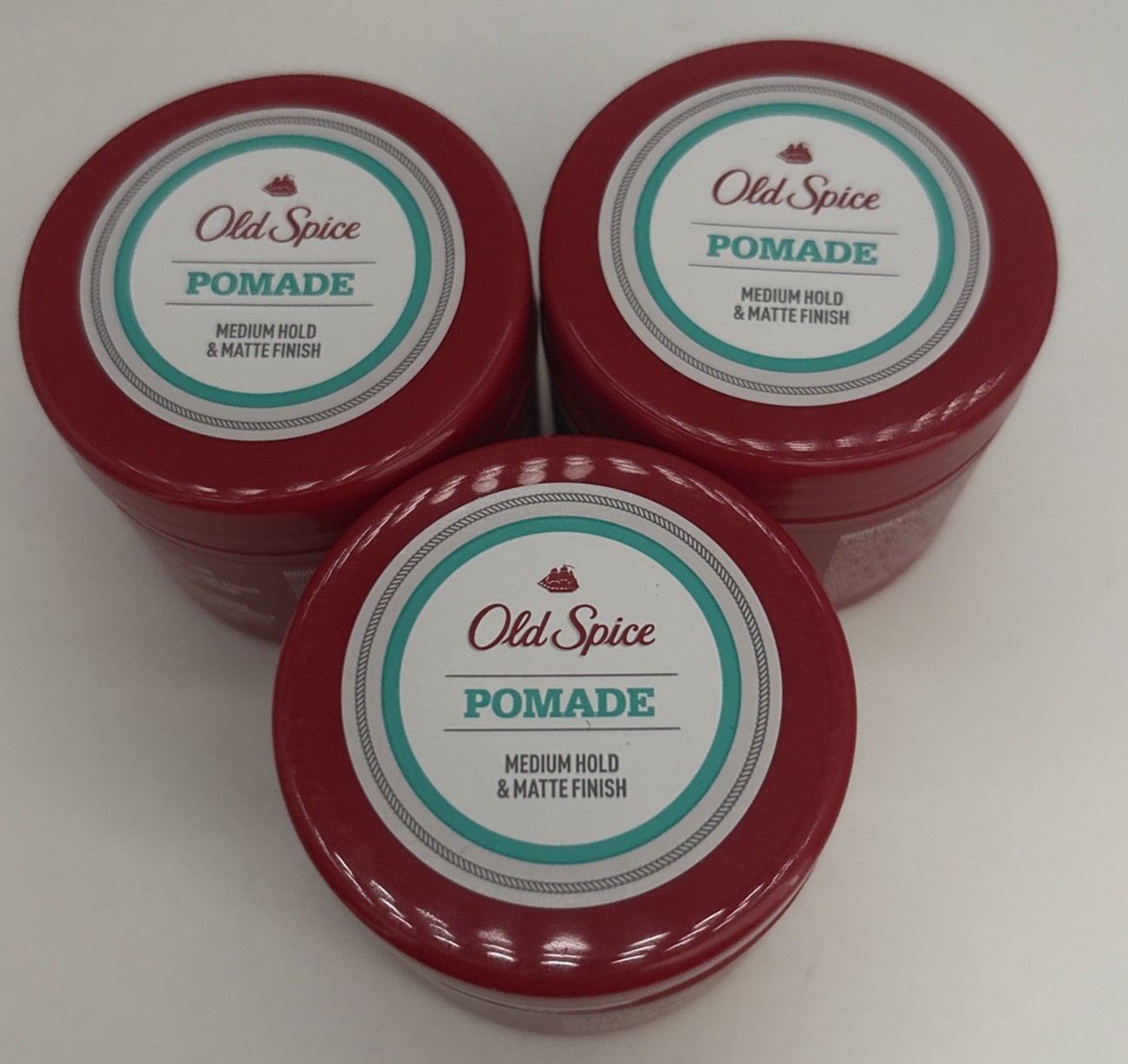 Lot Of 3 Old Spice High Endurance Pomade Medium Hold & Matte Finish 1.76 Oz