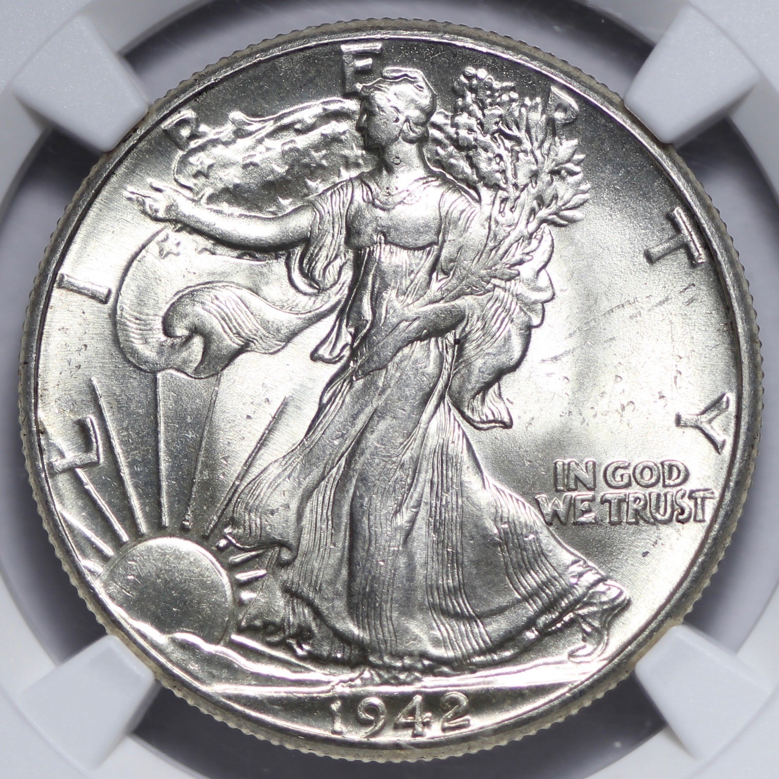 BU 1942 Walking Liberty Half Dollar NGC MS63 VIMX