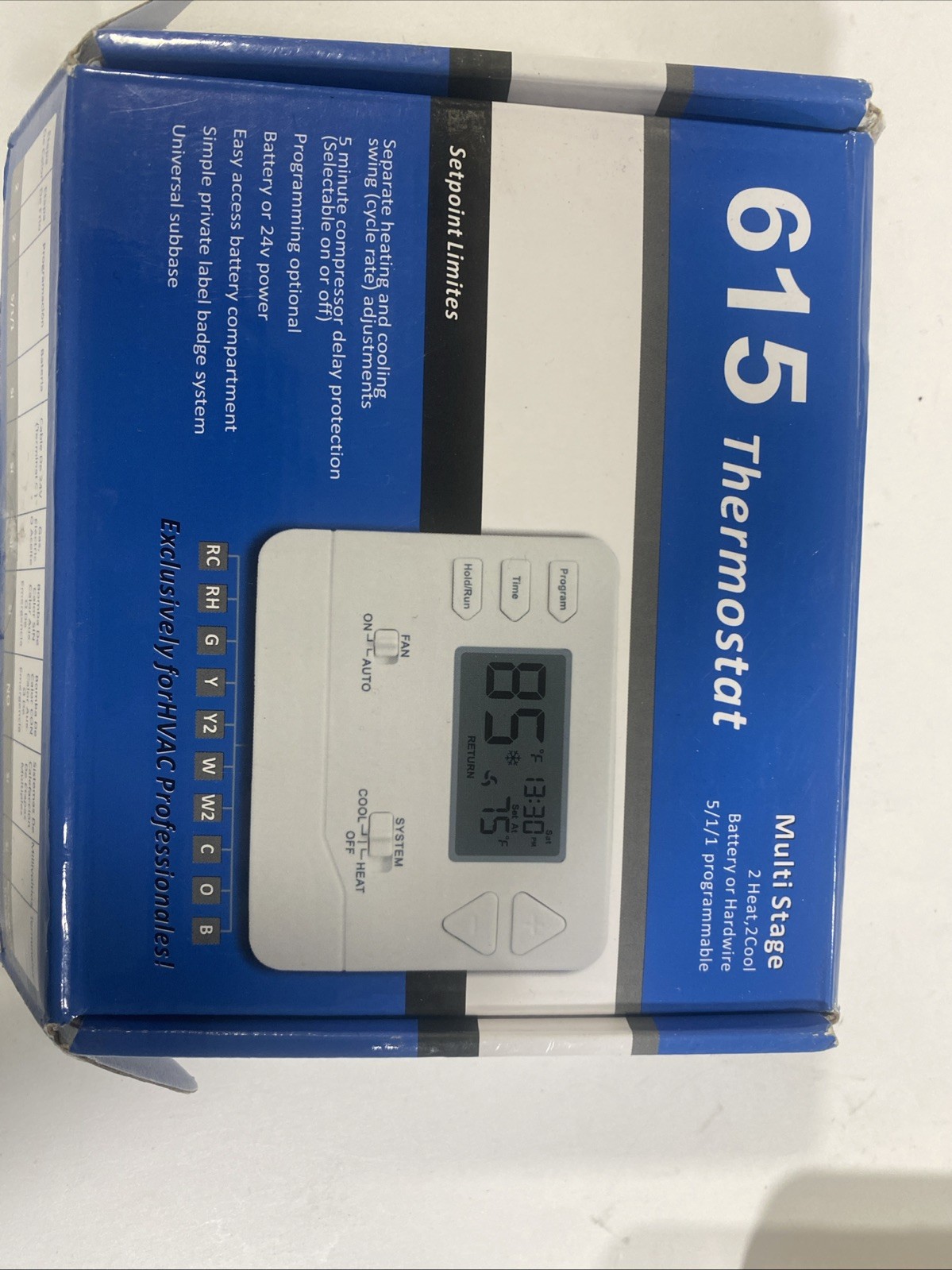 Thermostat for Heat Pump,Programmable Home,Single-Stage Blue