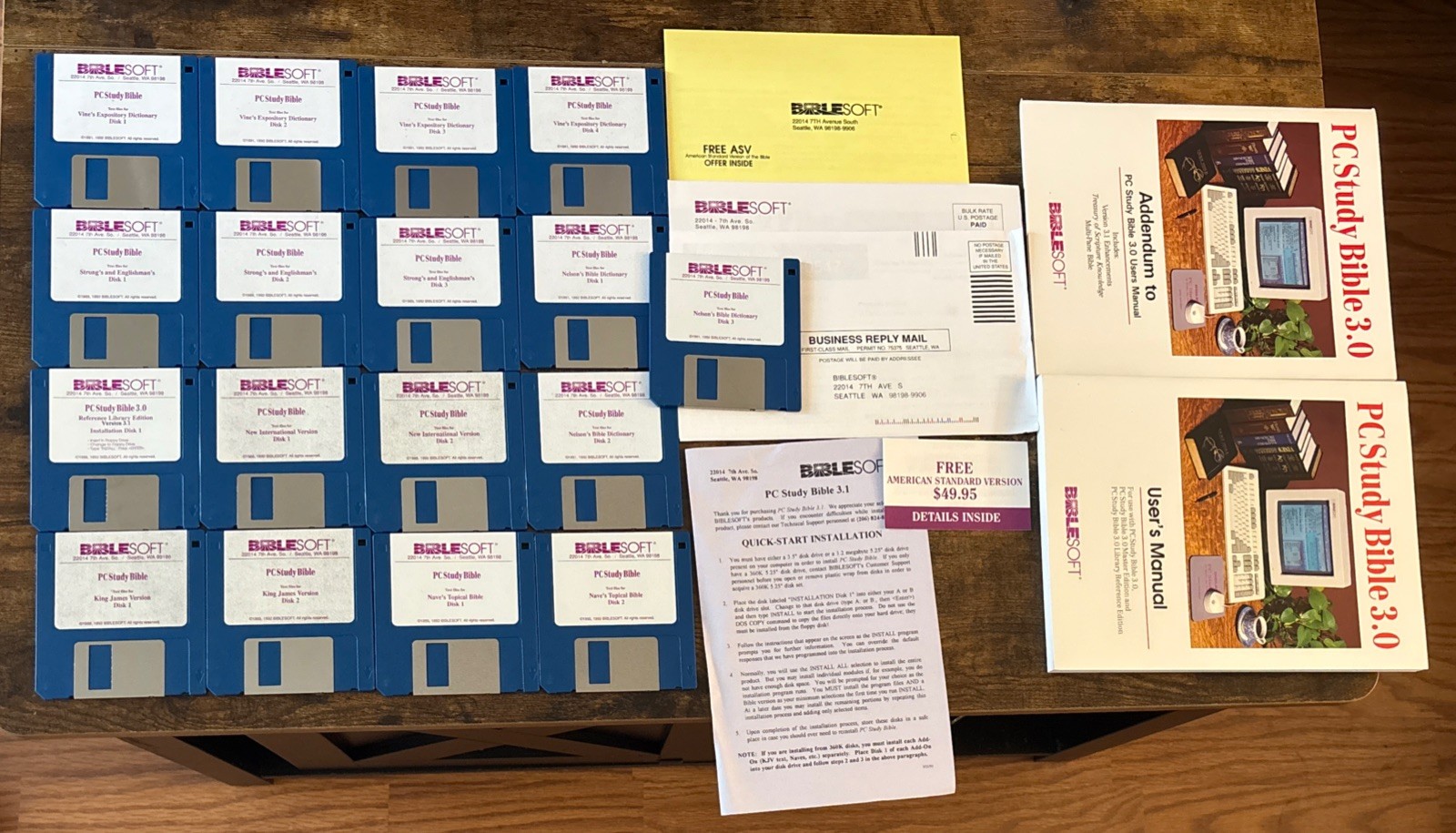 Biblesoft PC Study Bible New Reference Library 17 Floppy Disk Set KJV NIV Nelson