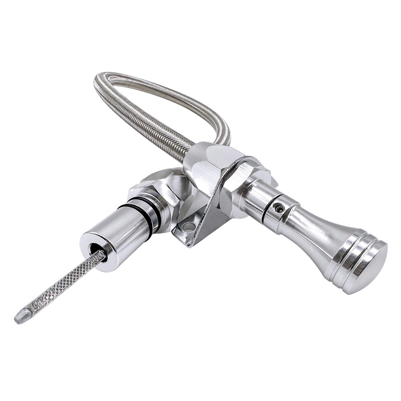 HAHAHA TH700R4 4L60E 4L80E Firewall Mounted Trans FLEXABLE Dipstick Silver