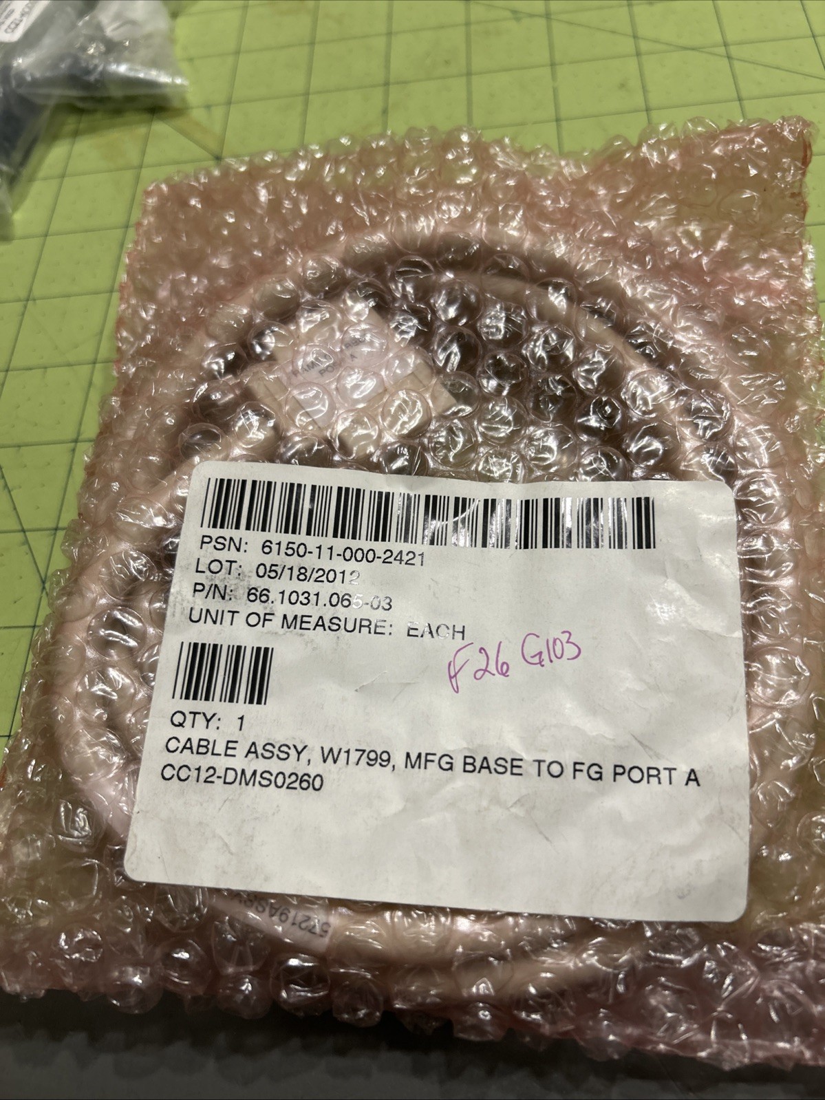 Northrop 66.1031.065-03 Cable Assy, W1799 F/G I TO IPC A