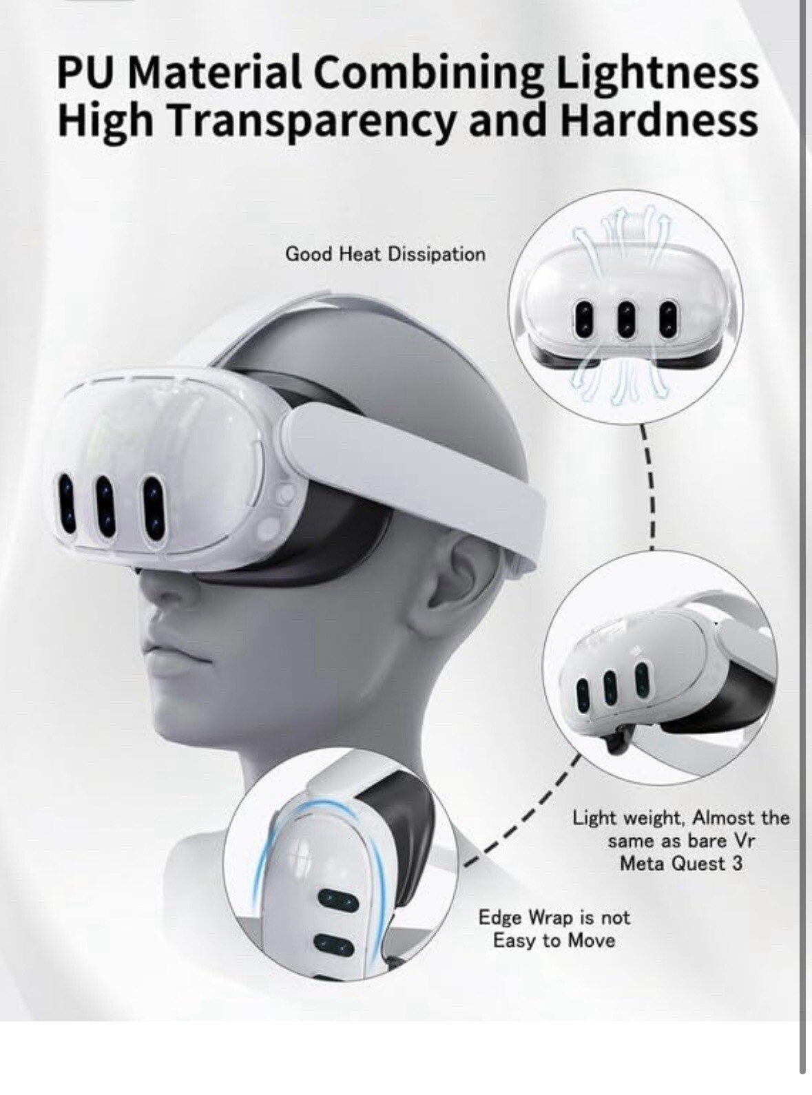 For Meta Quest 3 Console Headset Protective Case VR Game Accessory Part