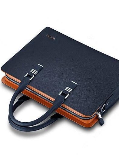 2024 New cowhide men handbag business briefcase shoulder satchel laptop bag