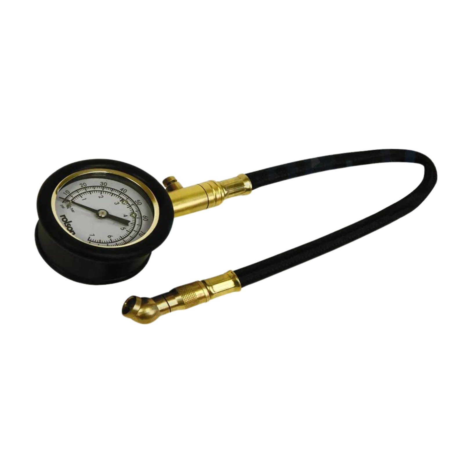 Rolson Tyre Pressure Gauge with Flexible Hose & Air Release