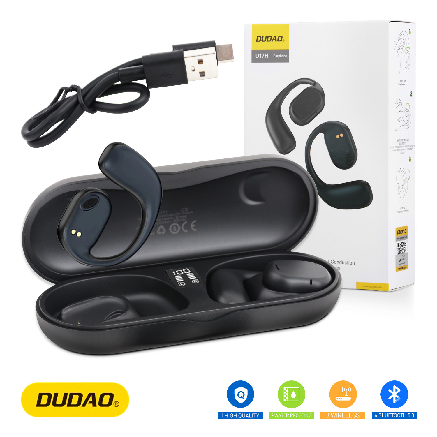 Wireless Bluetooth 5.3 Headphones DUDAO U17H OWS Ear Clip Earphone Sport Headset
