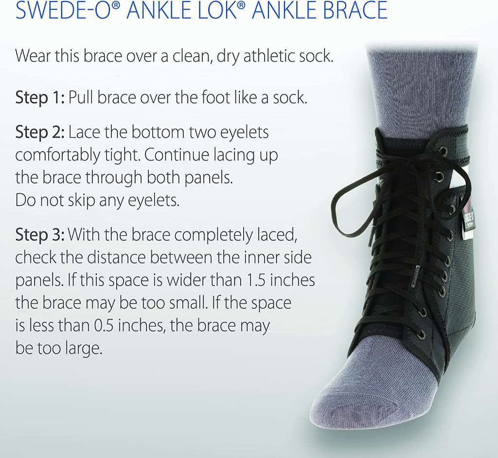 Swede-O Ankle Lok Black X-Small Ankle Brace