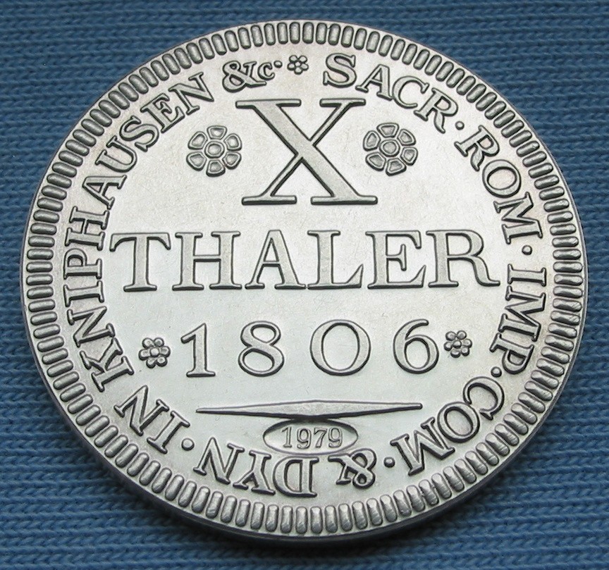 1979 Germany X Thaler 1806 Silver Round/Coin Kniphausen 14.45g .999 (10)