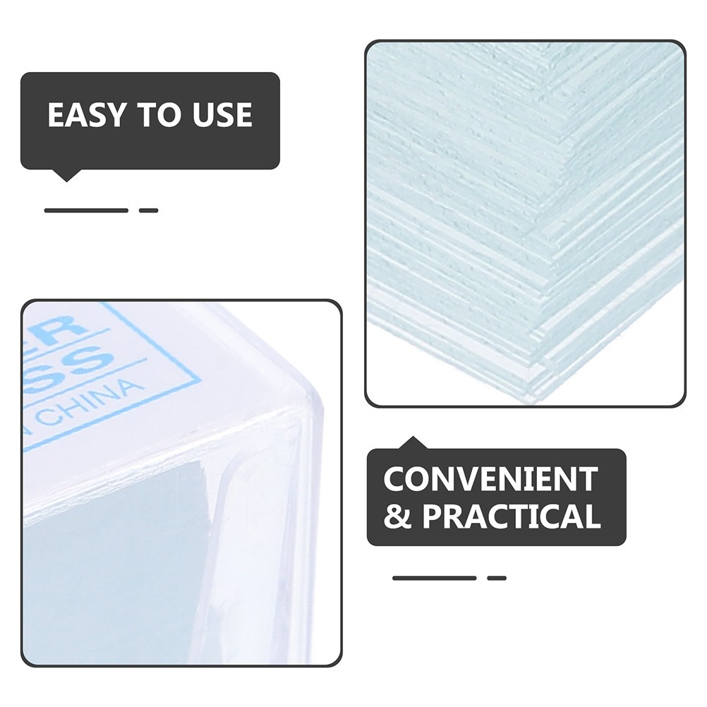 500Pcs Reusable Glass Cover Slips Microscope Slides Kit for Lab Specimen Prep