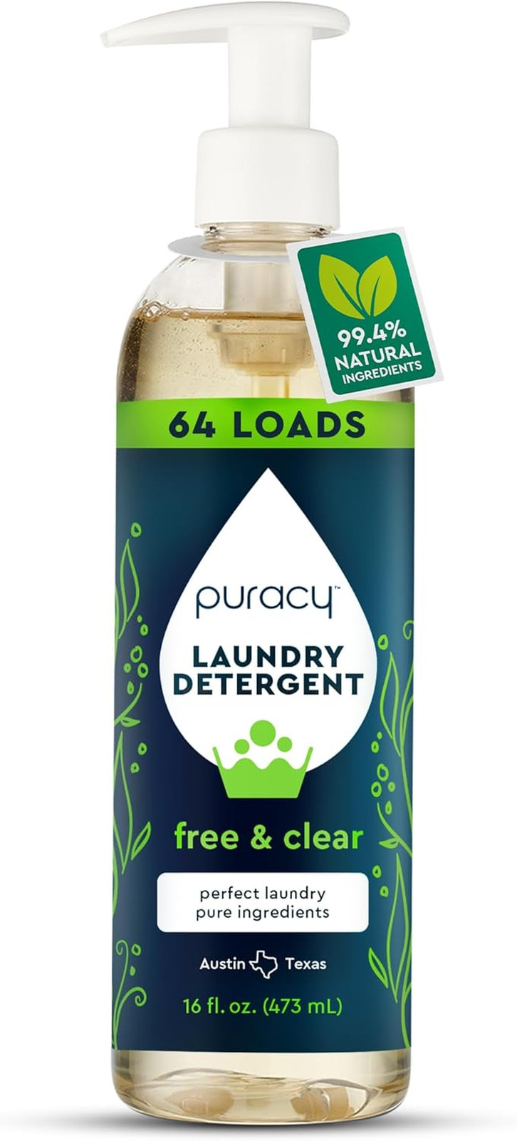 Laundry Detergent - Enzyme-Powered Liquid Laundry Detergent Concentrate, Natural